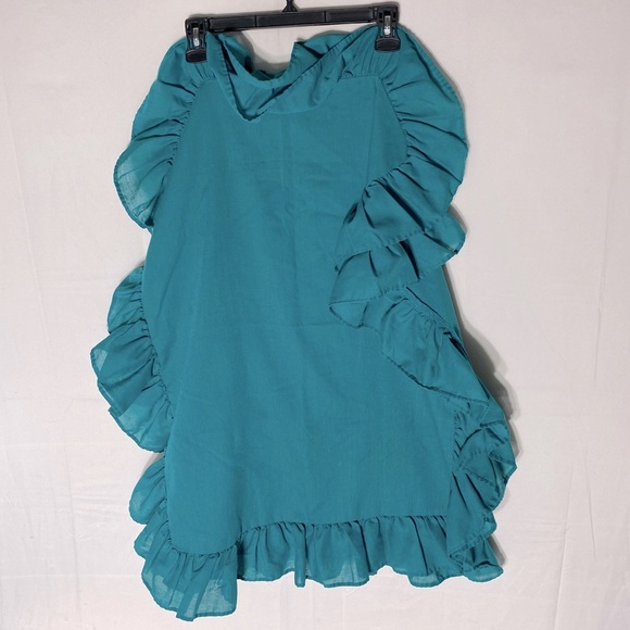 Vintage 90s Teal Pillowcases With Ruffle Trim x2 - Picture 7 of 16